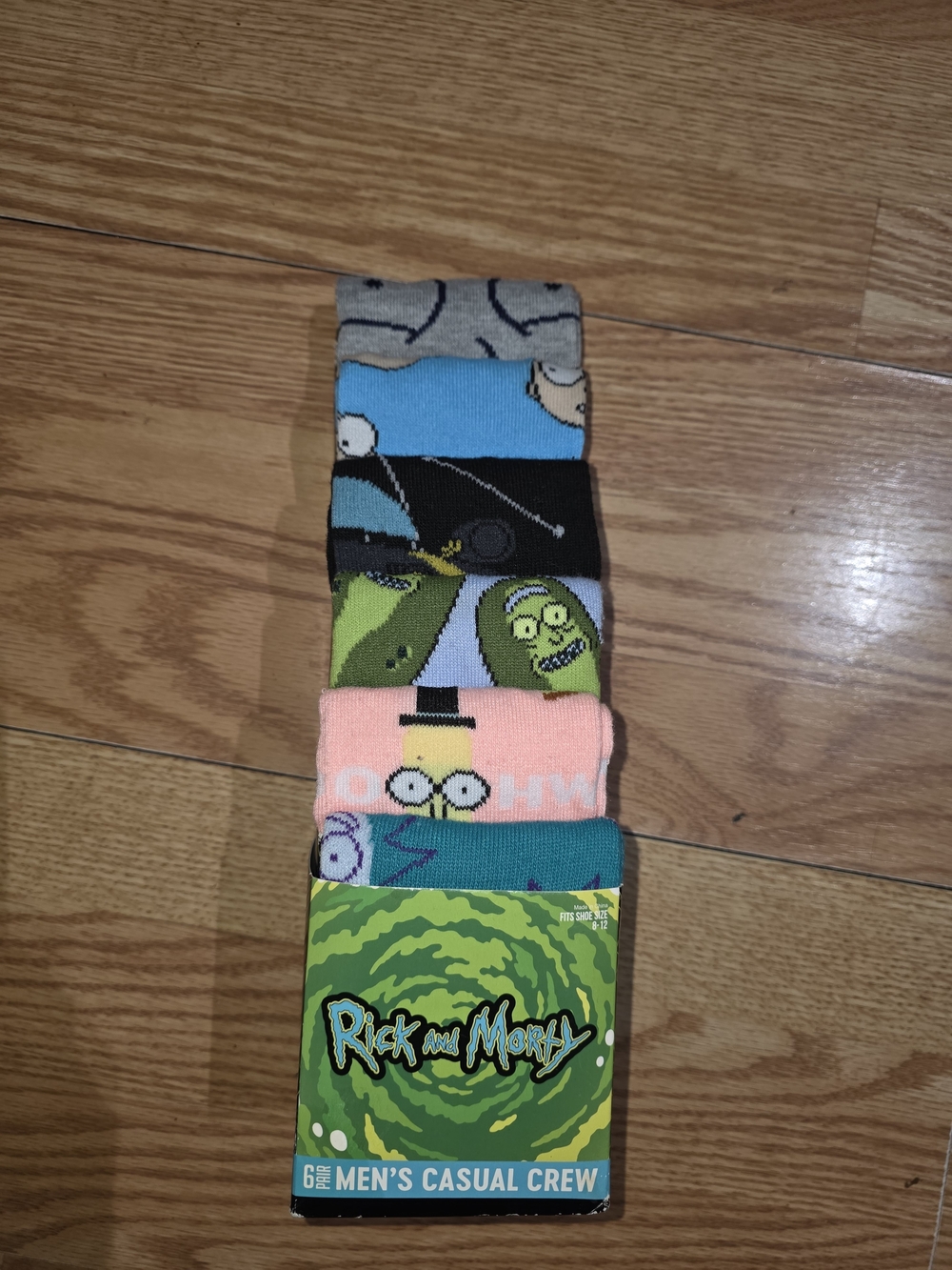 Men's Rick and Morty Casual Crew Socks - 6 Pairs